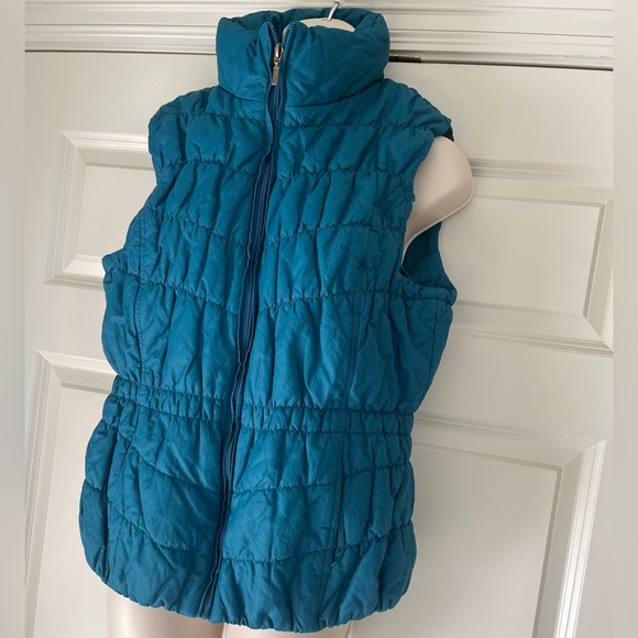 Coldwater Creek Turquoise Quilted Puffer Vest Size Large (14) - Picture 6 of 15
